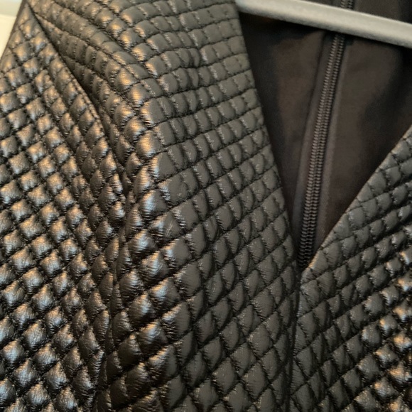 Funky textured faux leather black dress by BCBG - Picture 2 of 4